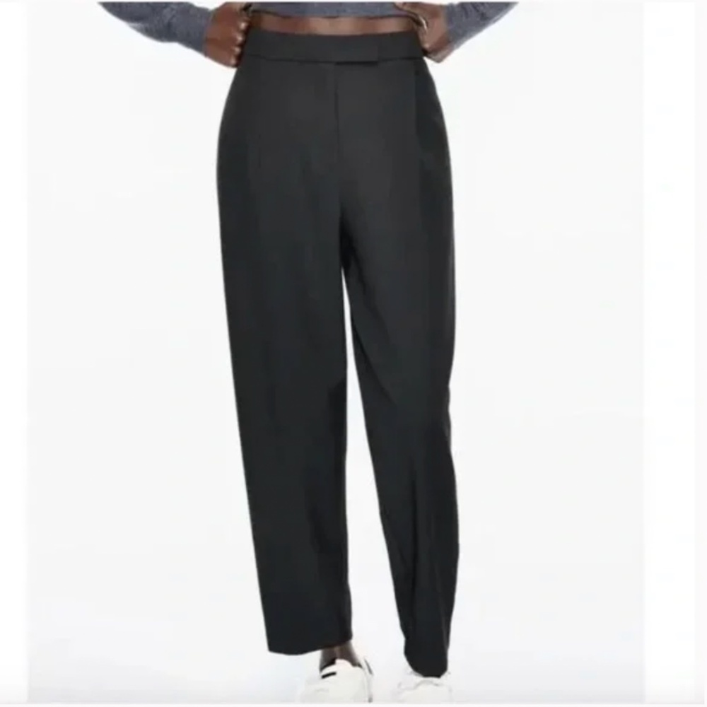 ❤️ Zara Glen Gray Pleated Dress Pants Size Large Cuffed Hem Business